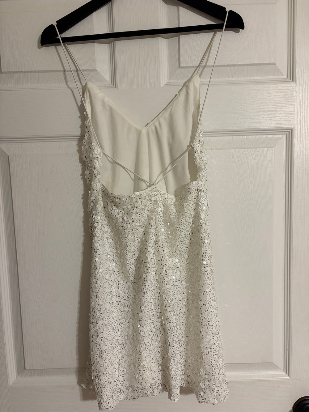 Lulus Force of Fashion White Backless Sequin Mini Dress Size S - Picture 3 of 10